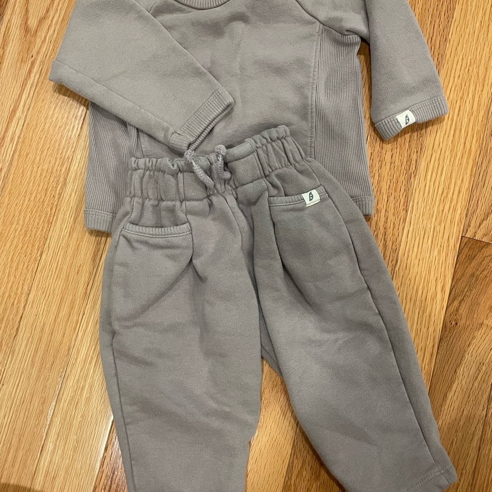 Kids Cozy Elastic Waist Sweatpants in Gray